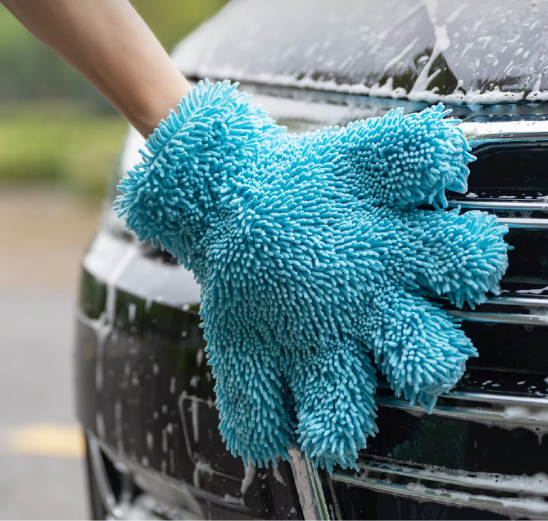 加厚软无刮擦汽车珊瑚绒汽车清洁手套