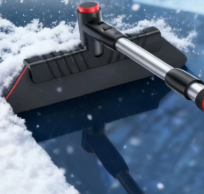冬季配件雪刷3合1可伸缩铝制可调挡风玻璃雪铲刮冰器