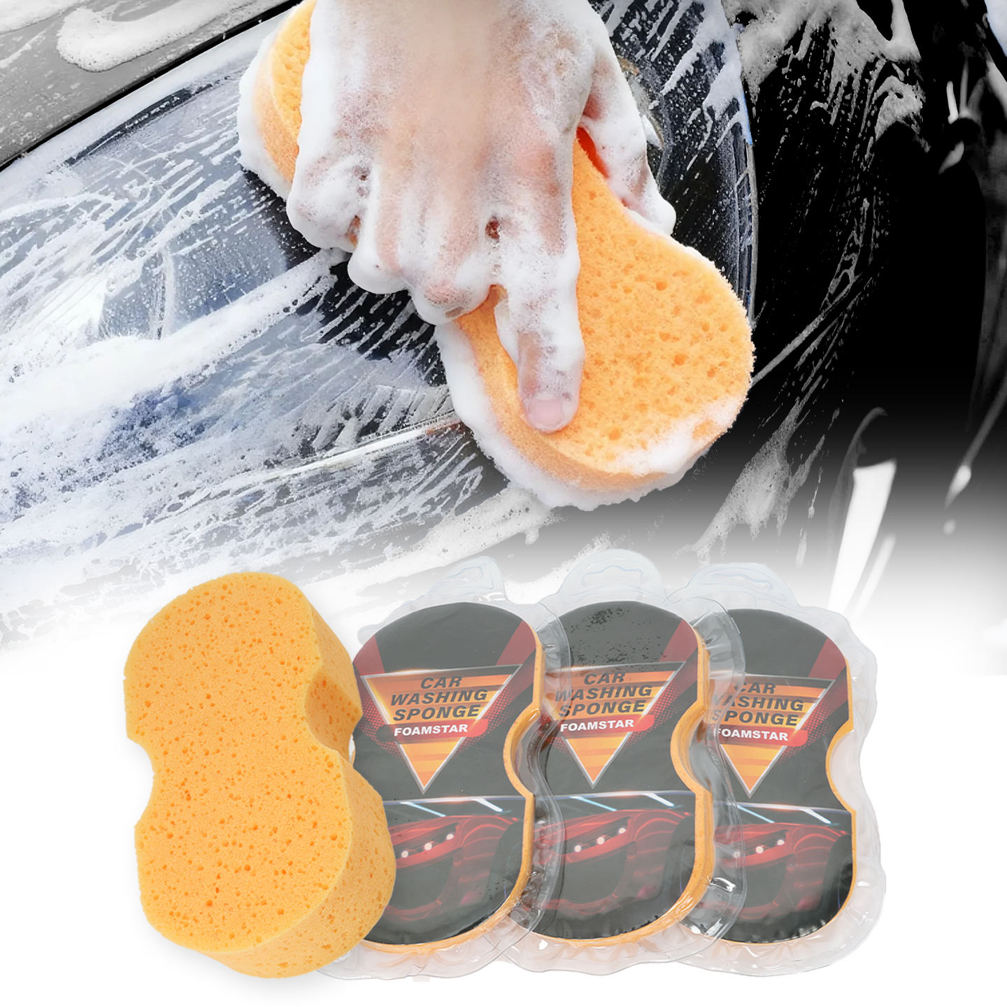 柔软多功能汽车美容便携式膨胀免刮块洗车海绵